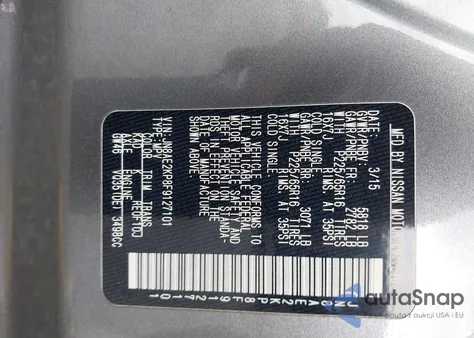 2015 Nissan Quest Platinum/S/Sl/Sv z USA, uszkodzony, nr VIN JN8AE2KP8F9127101